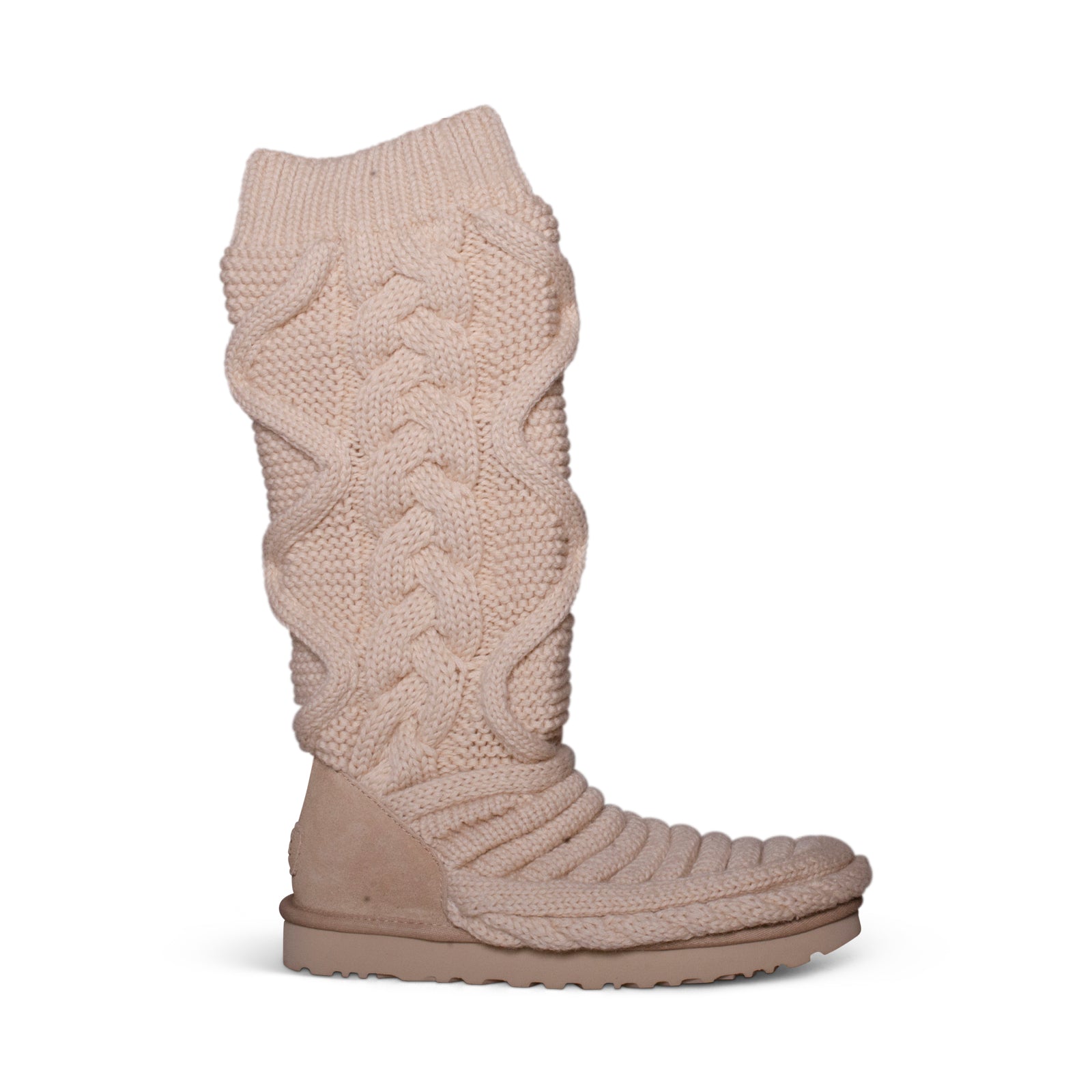 UGG, UGG Classic Tall Chunky Knit Cream Boots - Women's