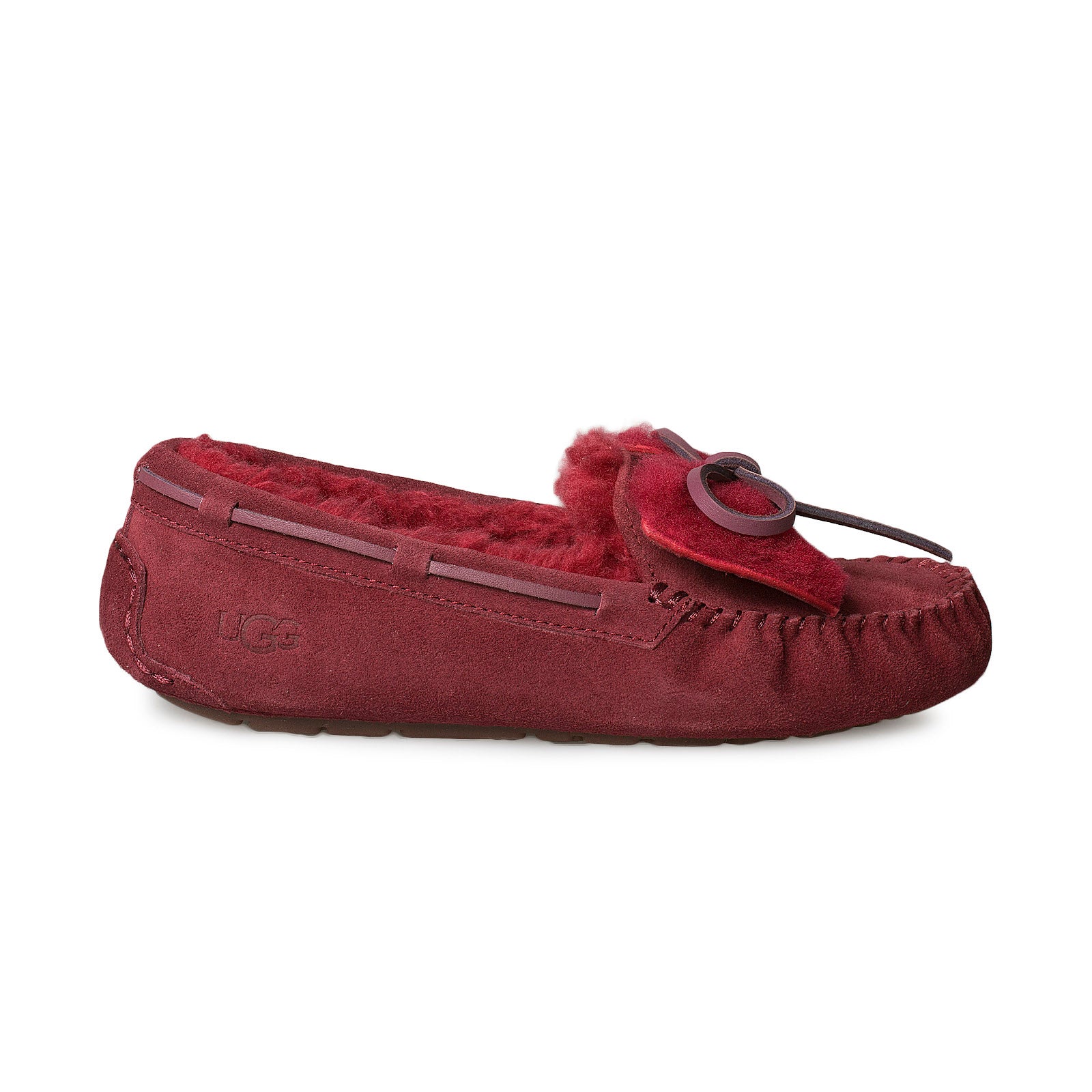 UGG, UGG Dakota Double Bow Kiss Red Slippers - Women's