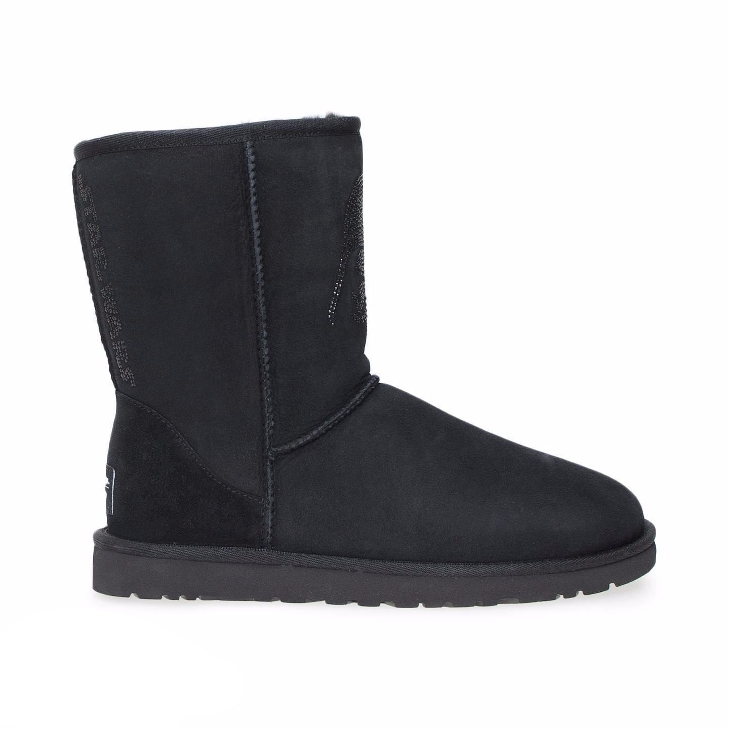 UGG, UGG Darth Vader Classic Short Crystal Black Boots